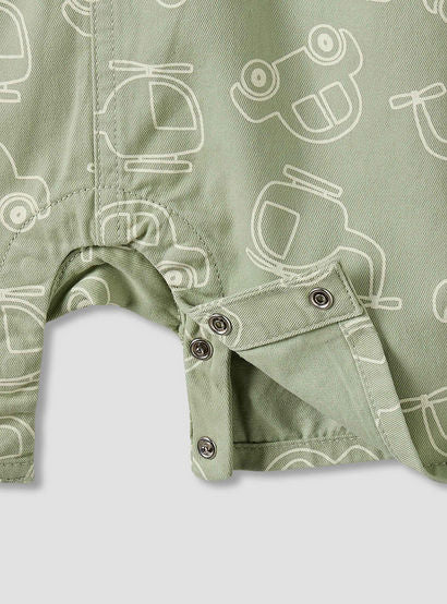 Juniors Crew Neck Short Sleeves T-shirt and Dungaree Set with Vehicle Print-baby-boys-clothing-setsandcoords-image-6