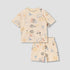 Juniors Crew Neck Short Sleeves T-shirt and Shorts Set with Print - Orange / 12-18 mths