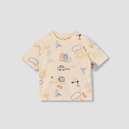 Juniors Crew Neck Short Sleeves T-shirt and Shorts Set with Print