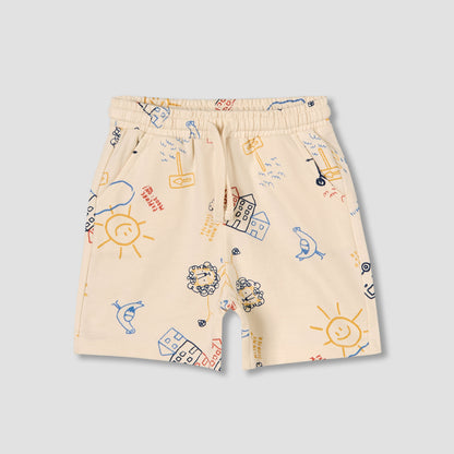 Juniors Crew Neck Short Sleeves T-shirt and Shorts Set with Print