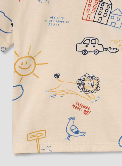 Juniors Crew Neck Short Sleeves T-shirt and Shorts Set with Print-baby-boys-clothing-setsandcoords-image-6