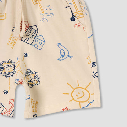Juniors Crew Neck Short Sleeves T-shirt and Shorts Set with Print
