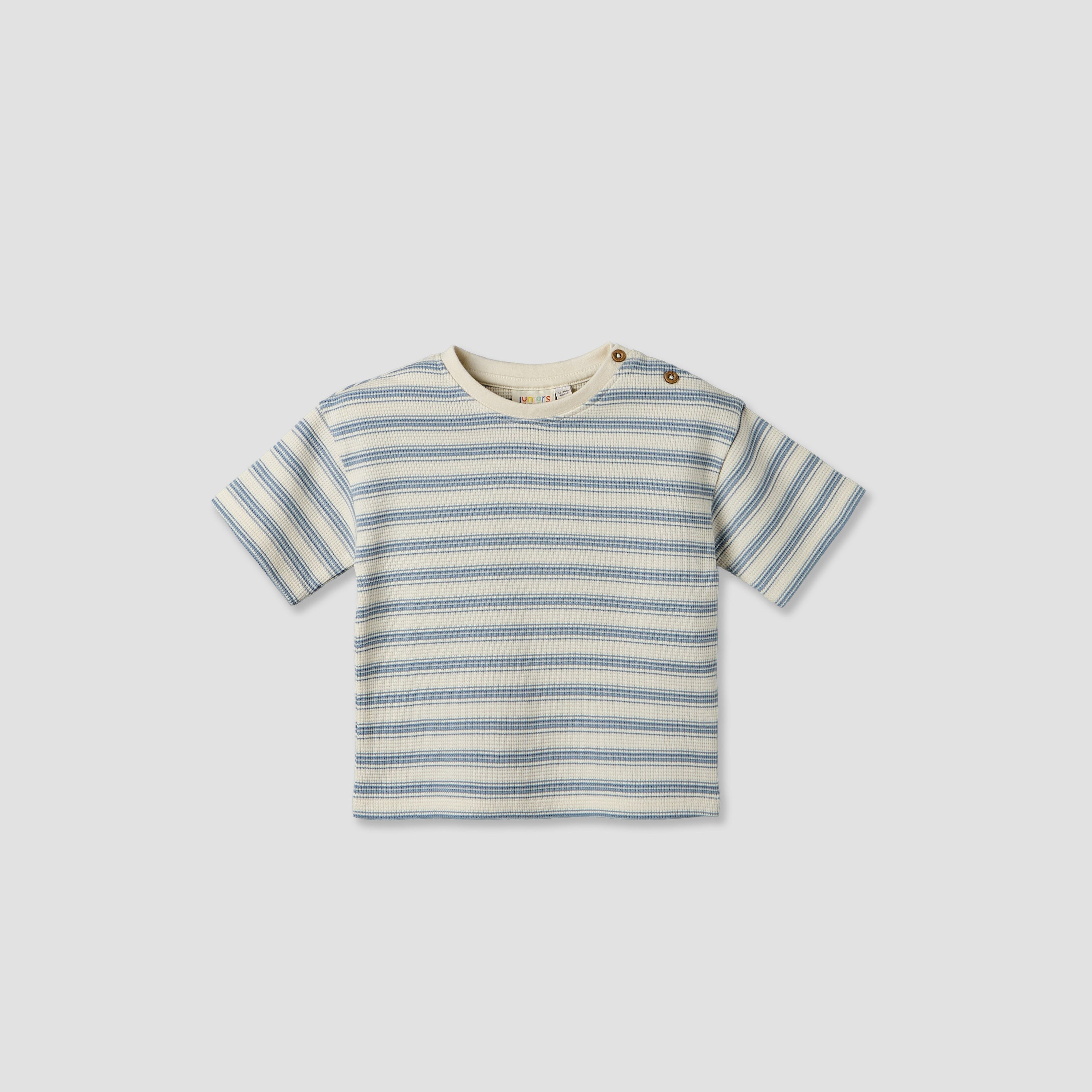 Juniors Crew Neck Short Sleeves T-shirt and Shorts Set with Button Closure