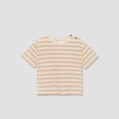 Juniors Crew Neck Short Sleeves T-shirt and Shorts Set with Stripes