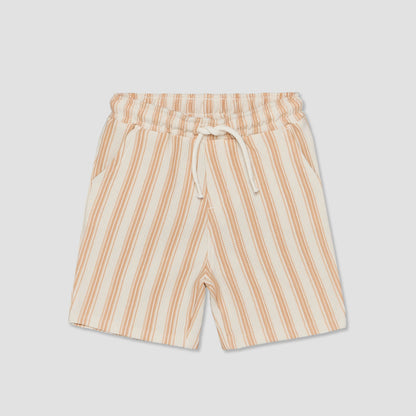 Juniors Crew Neck Short Sleeves T-shirt and Shorts Set with Stripes