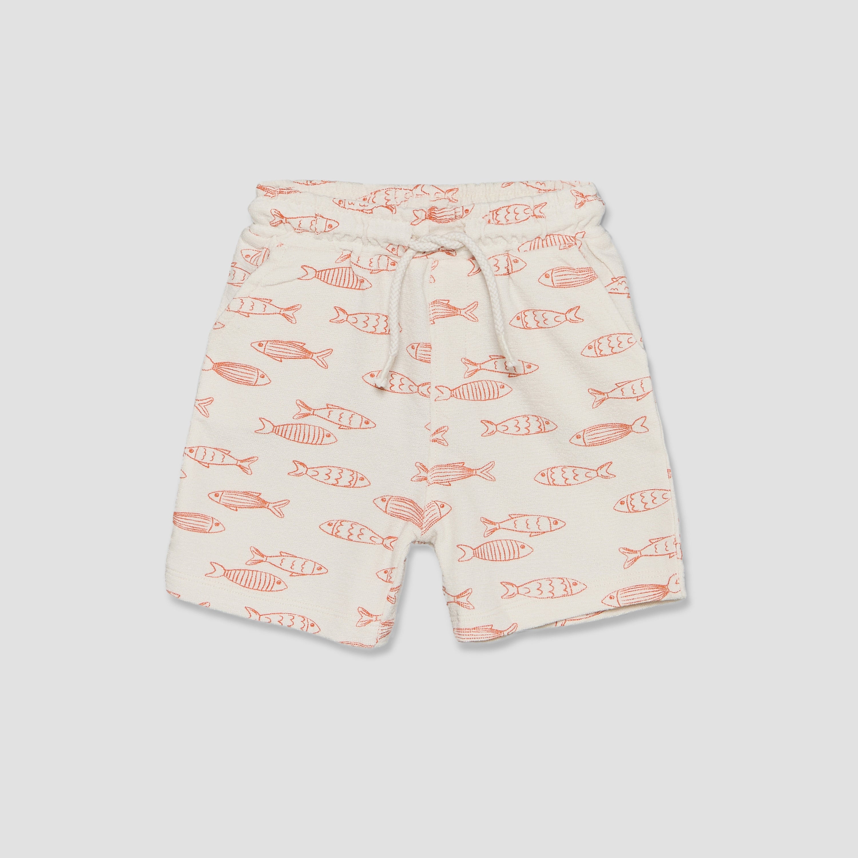 Juniors Collared Short Sleeves Shirt and Shorts Set with Fish Print