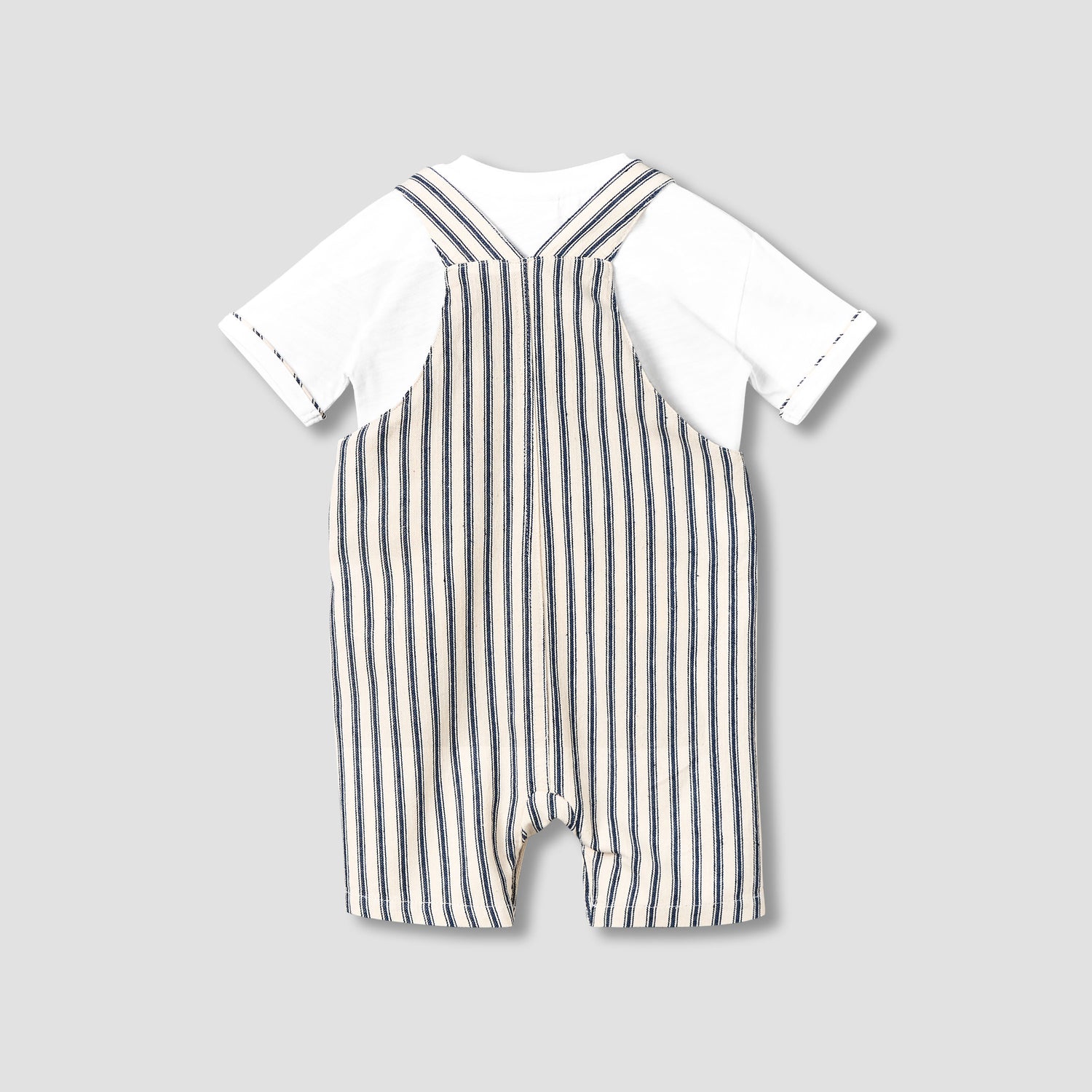 Juniors Crew Neck Short Sleeve T-shirt and Dungaree Set with Pocket
