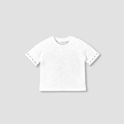 Juniors Crew Neck Short Sleeve T-shirt and Dungaree Set with Pocket