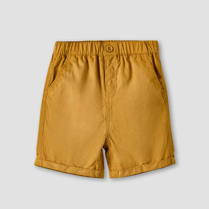 Juniors Camp Collar Short Sleeves Shirt and Shorts Set with Textured Design