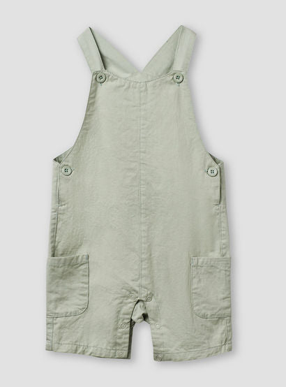 Juniors Mandarin Collar Short Sleeve Shirt and Dungaree Set with Pockets-baby-boys-clothing-setsandcoords-image-4