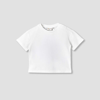 Juniors Crew Neck Short Sleeves T-shirt and Dungaree Set with Pockets