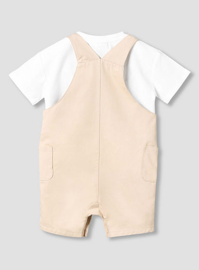 Juniors Crew Neck Short Sleeves T-shirt and Dungaree Set with Pockets-baby-boys-clothing-setsandcoords-image-5