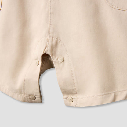 Juniors Crew Neck Short Sleeves T-shirt and Dungaree Set with Pockets