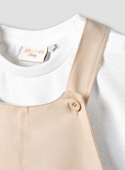 Juniors Crew Neck Short Sleeves T-shirt and Dungaree Set with Pockets-baby-boys-clothing-setsandcoords-image-6