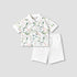 Juniors Collared Short Sleeves Polo T-shirt and Shorts Set with Floral Print - White / 12-18 mths