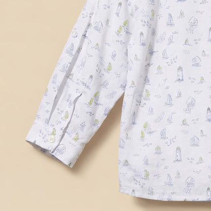 Juniors Long Sleeves Shirt with Nautical Print