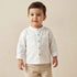 Juniors Long Sleeves Shirt with Mandarin Collar - White / 12-18 mths