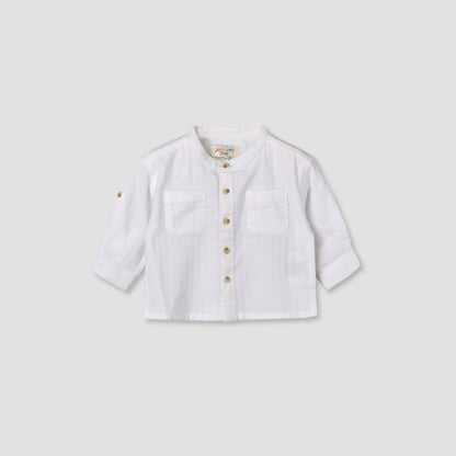 Juniors Long Sleeves Shirt with Mandarin Collar