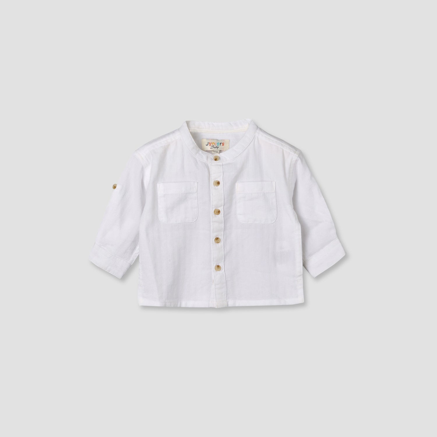Juniors Long Sleeves Shirt with Mandarin Collar