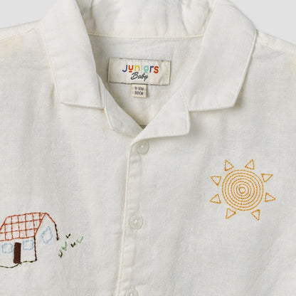Juniors Short Sleeves Shirt with Embroidery