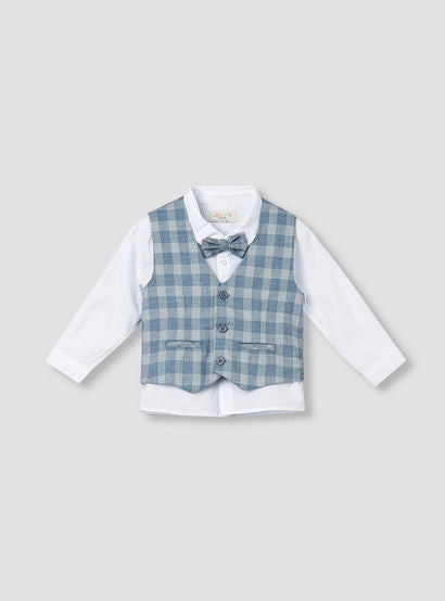 Set of 4 Juniors Clothing Gift Set with Checked Design-baby-boys-clothing-setsandcoords-image-2
