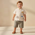 Juniors Collared Short Sleeves Shirt and Shorts Set with Embroidery - Multicolour / 12-18 mths