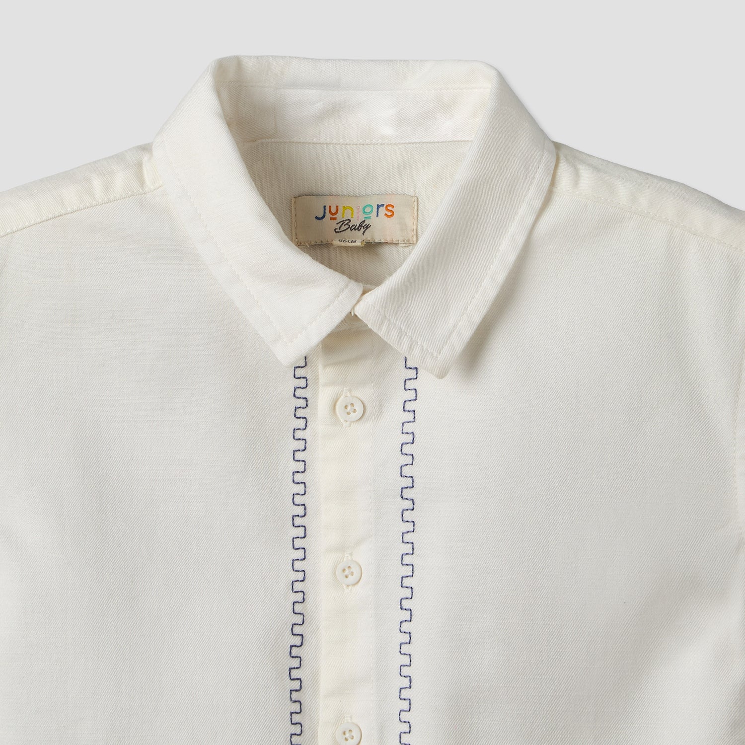Juniors Collared Short Sleeves Shirt and Shorts Set with Embroidery