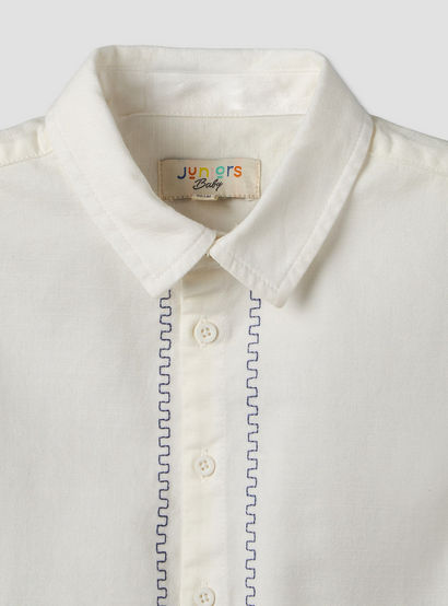 Juniors Collared Short Sleeves Shirt and Shorts Set with Embroidery-baby-boys-clothing-setsandcoords-image-5