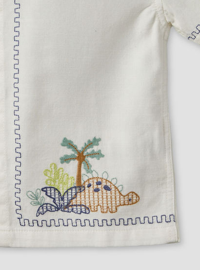Juniors Collared Short Sleeves Shirt and Shorts Set with Embroidery-baby-boys-clothing-setsandcoords-image-6