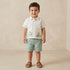 Juniors Collared Short Sleeves Shirt and Shorts Set with Embroidery - Multicolour / 24-36 mths
