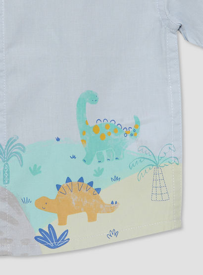 Juniors Collared Short Sleeves Shirt and Shorts Set with Dinosaur Print-baby-boys-clothing-setsandcoords-image-8