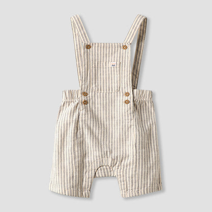 Juniors Collared Short Sleeves Shirt and Dungaree Set with Hat