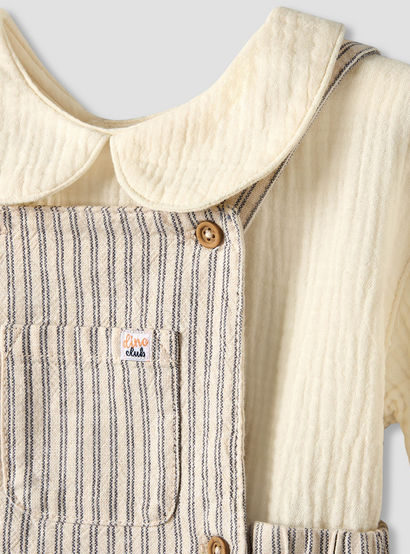 Juniors Collared Short Sleeves Shirt and Dungaree Set with Hat-baby-boys-clothing-setsandcoords-image-5