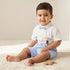 Set of 3 Juniors Collared Short Sleeve Shirt and Shorts Set with Bow Tie - Multicolour / 18-24 mths