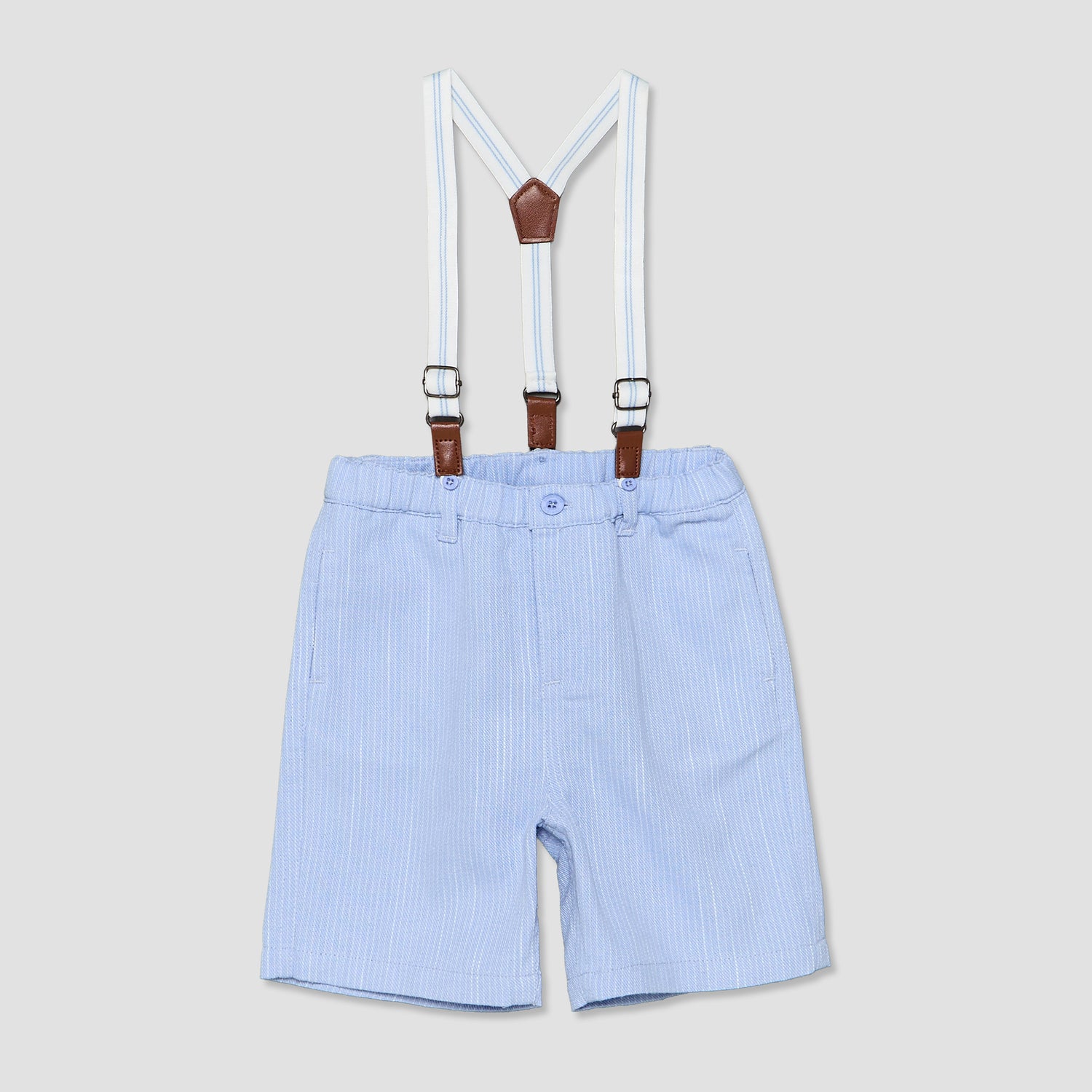 Set of 3 Juniors Collared Short Sleeve Shirt and Shorts Set with Bow Tie