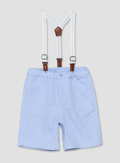 Set of 3 Juniors Collared Short Sleeve Shirt and Shorts Set with Bow Tie-baby-boys-clothing-setsandcoords-image-4