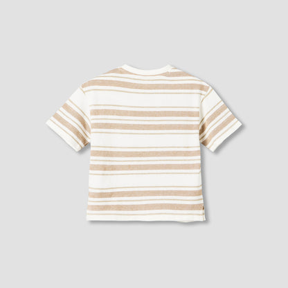 Giggles Crew Neck Short Sleeve T-shirt with Stripes