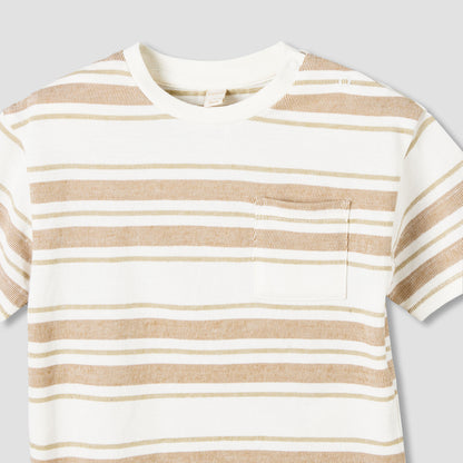 Giggles Crew Neck Short Sleeve T-shirt with Stripes