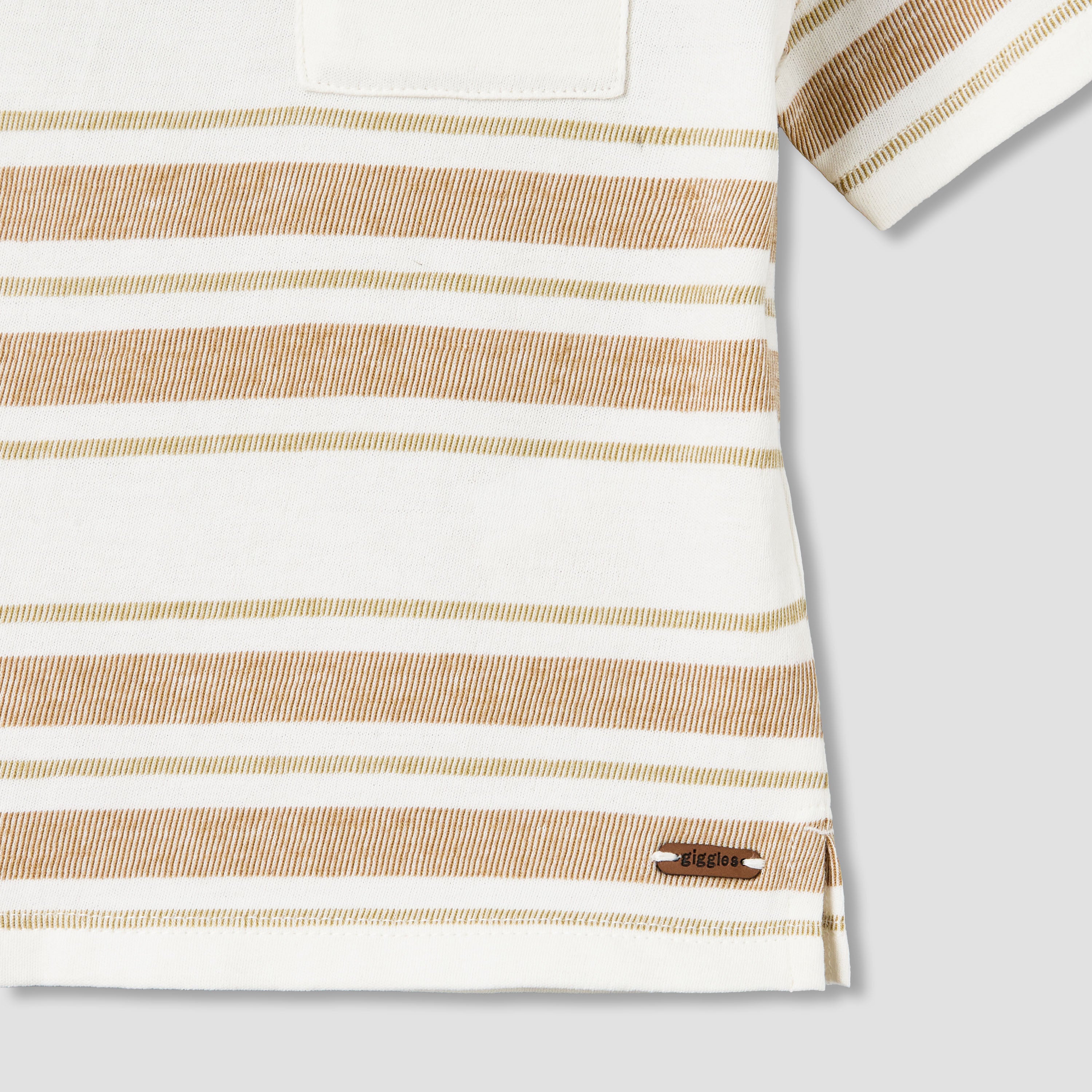 Giggles Crew Neck Short Sleeve T-shirt with Stripes