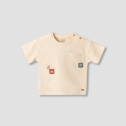 Giggles Crew Neck Short Sleeves T-shirt with Pocket