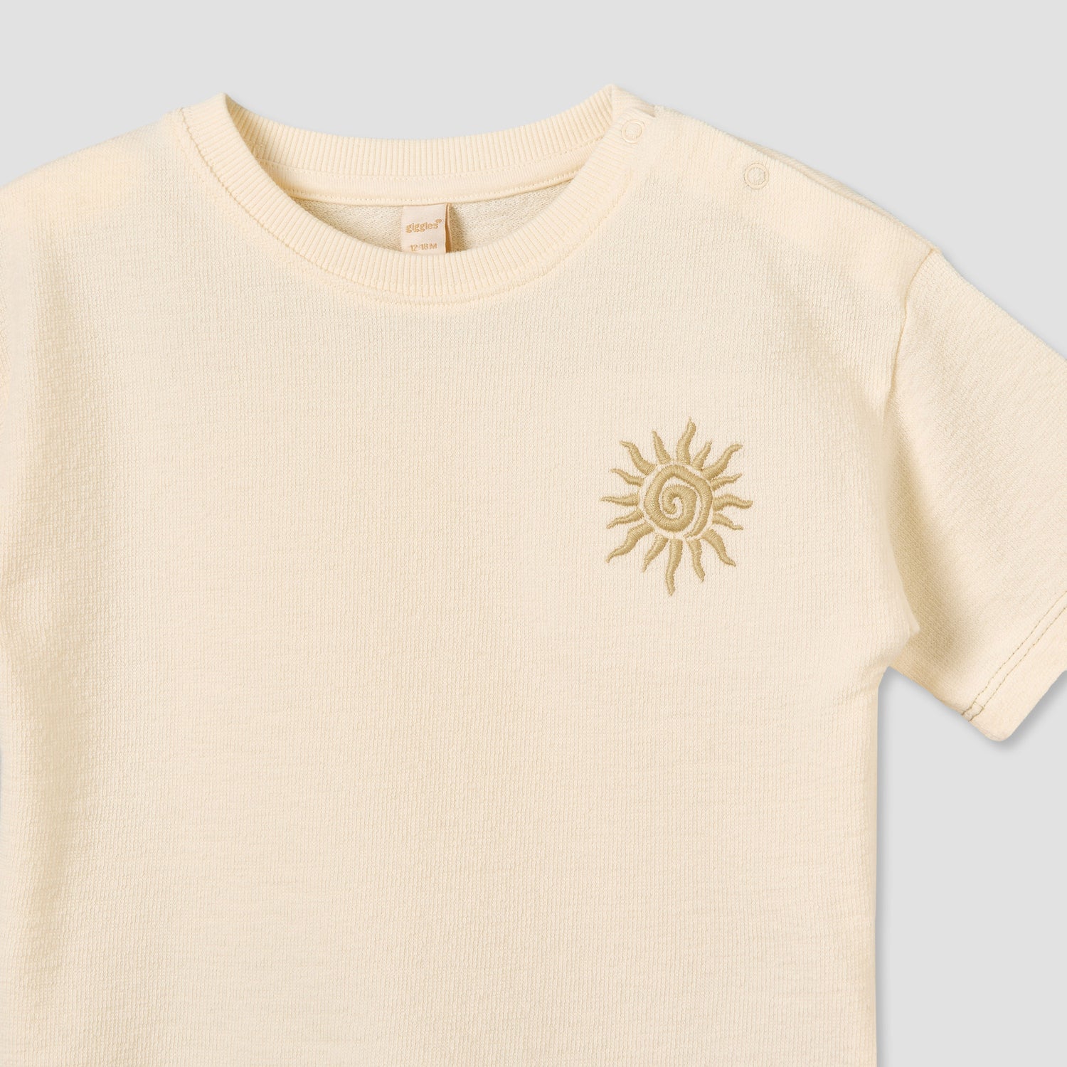 Giggles Crew Neck Short Sleeves T-shirt with Marine Print