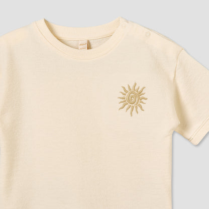 Giggles Crew Neck Short Sleeves T-shirt with Marine Print