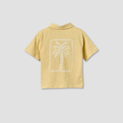 Giggles Collared Short Sleeves Polo T-shirt with Embroidery