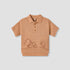 Giggles Collared Short Sleeve Polo T-shirt with Embroidery - Orange / 12-18 mths