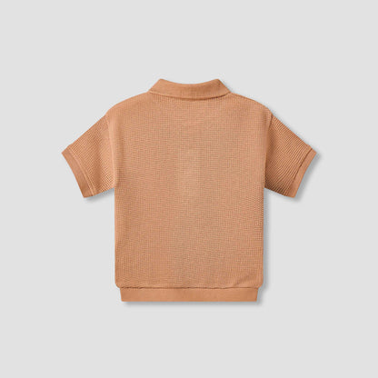 Giggles Collared Short Sleeve Polo T-shirt with Embroidery