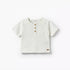Giggles Henley Neck Short Sleeves T-shirt with Texture - White / 12-18 mths