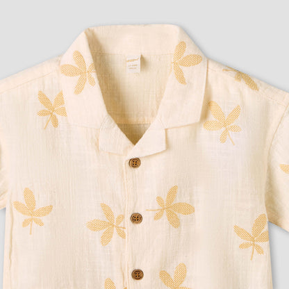 Giggles Short Sleeves Shirt with Embroidery