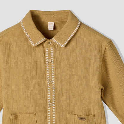Giggles Long Sleeves Shirt with Embroidery