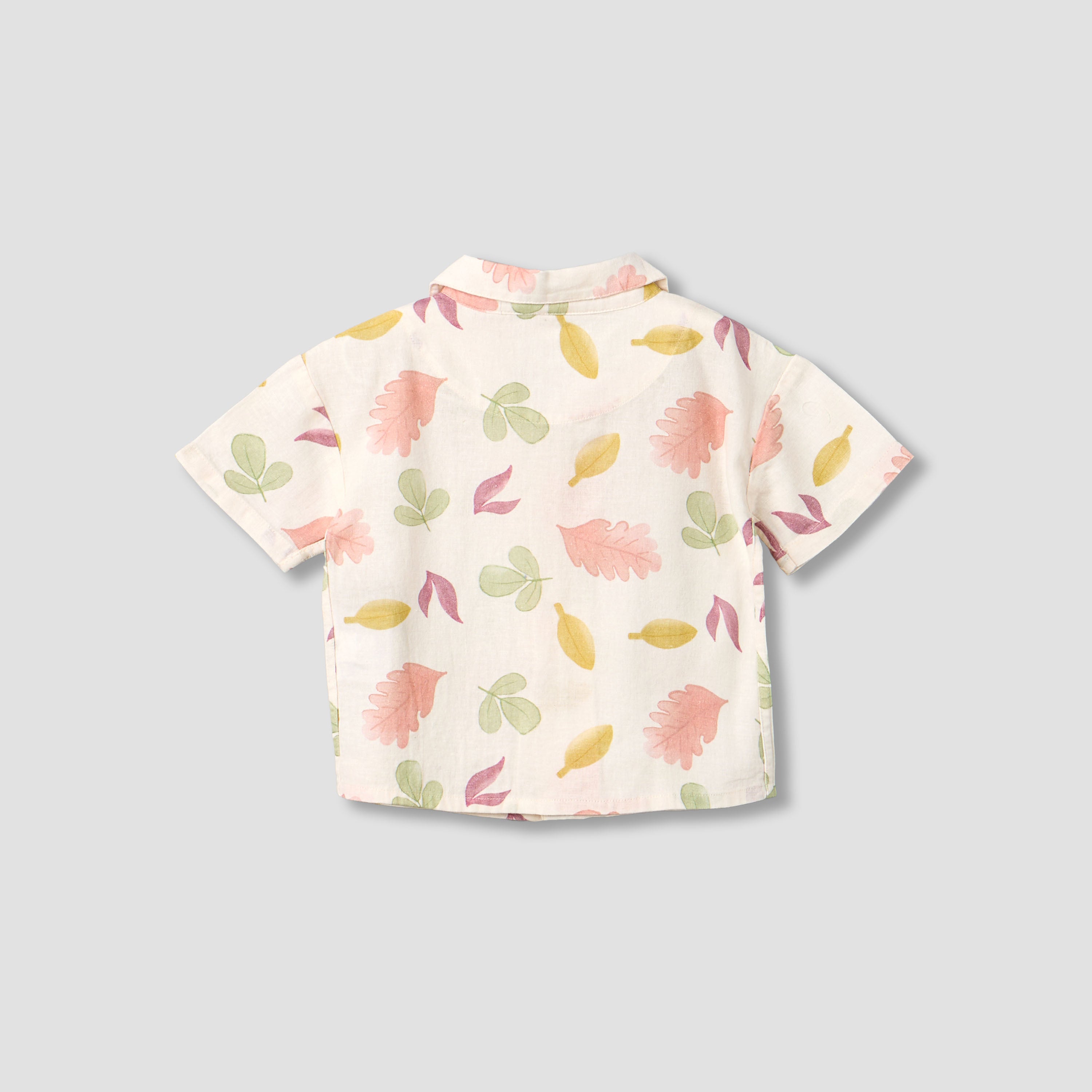 Giggles Short Sleeve Shirt with Leaf Print