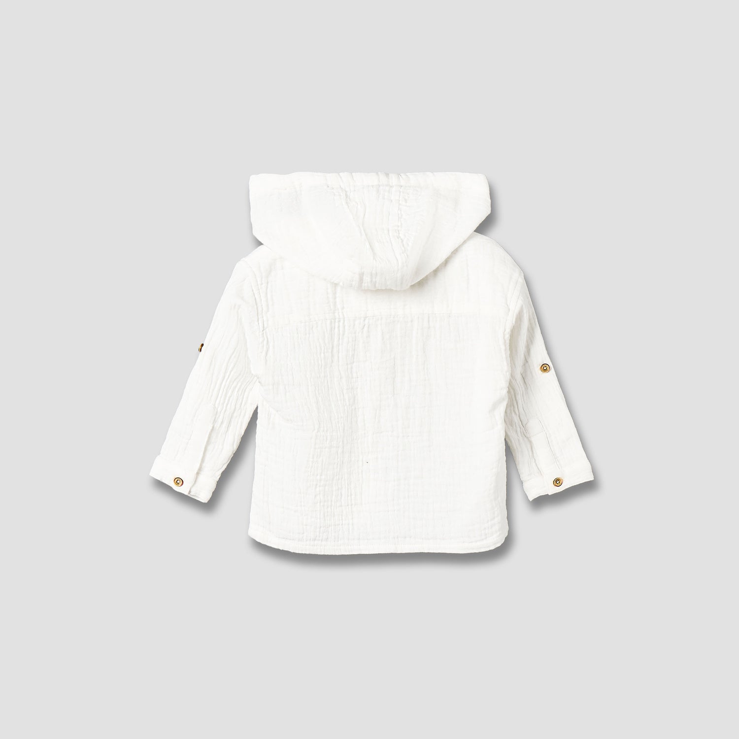 Giggles Hooded Long Sleeves Shirt with Floral Applique
